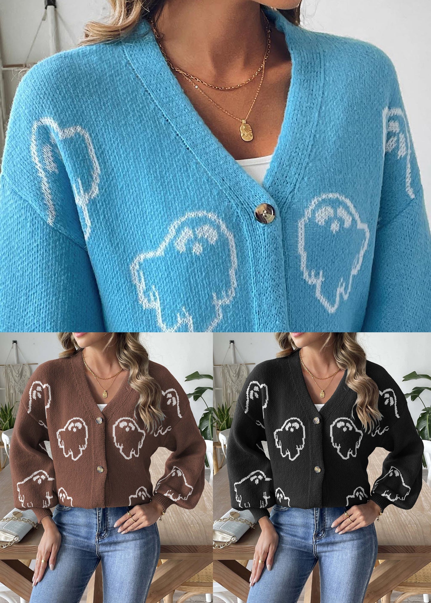 WW | Black V-Neck Button Cardigans