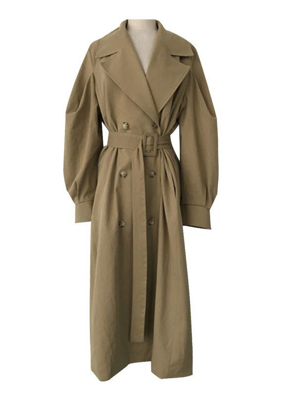 WW | Khaki Oversized Double-Breasted Cotton Trench Coats