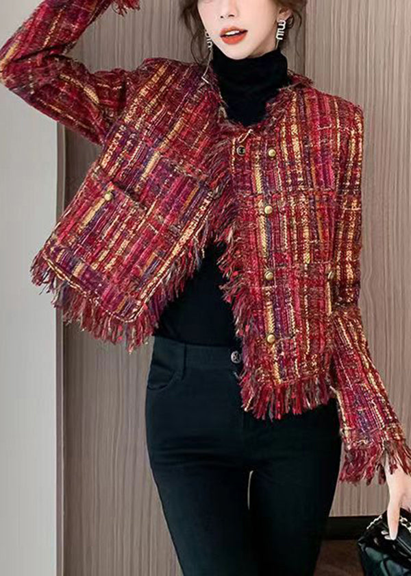 WW | Red Tassel Pocket Button Wool Coats