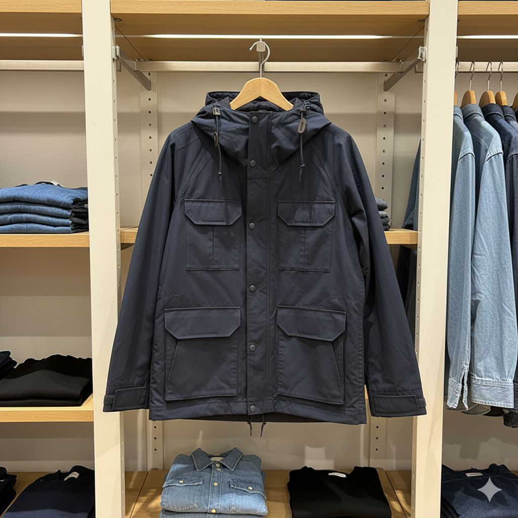 WW | Vintage Winddichte Arbeitsjacke Mit Kapuze Und Mehreren Taschen