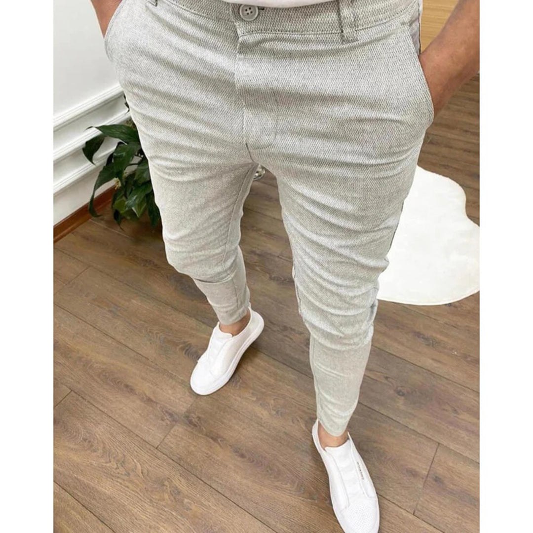 Men's Slim Fit Chino Trousers - Stretch Comfort, Everyday & Casual Look, with Pockets