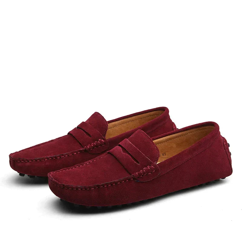 WW | Wildleder Slipper Italienischer Stil Mokassin Zehen Rutschfester Penny Loafer