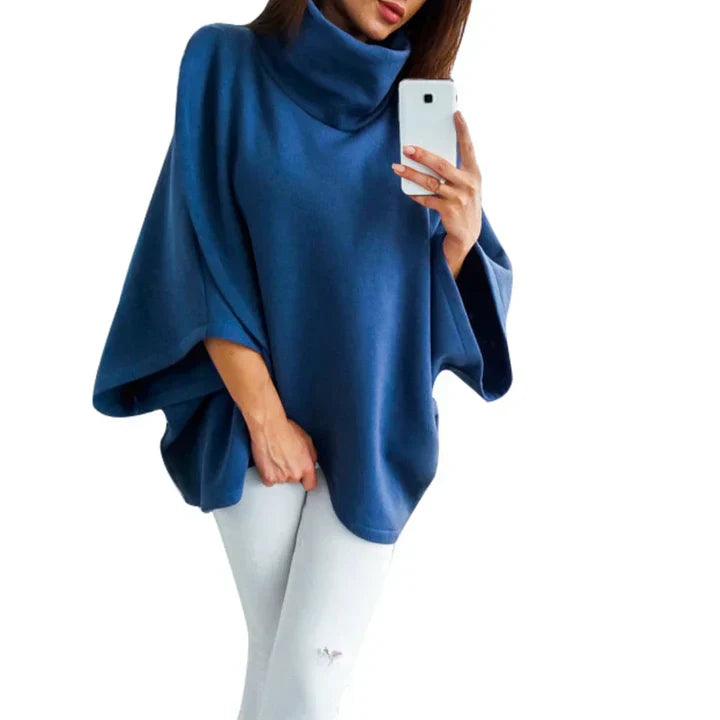 WW | Women's Turtleneck Poncho-Pullover