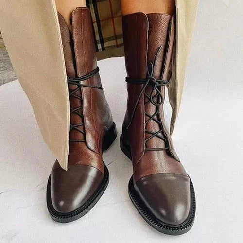 WW | klassische vintage-stiefel mit absatz für damen - hochwertig, stylish, warm & bequem