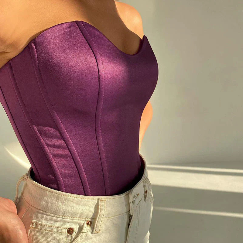 WW | Trägerloses Korsett Crop Top