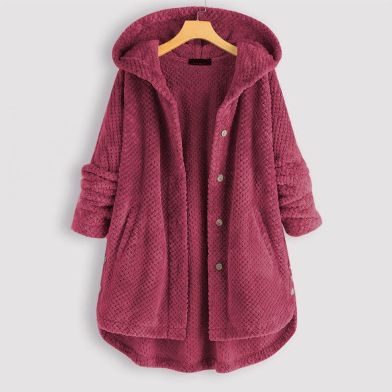 WW | Front Plüsch Kapuzenmantel - Ultra-weiches Fleece mit Taschen