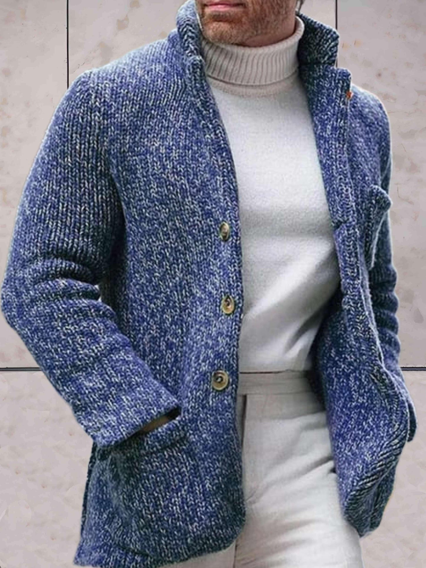 WW - Lässige Strickjacke mit hohem Ausschnitt