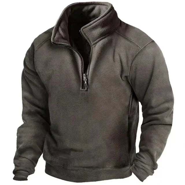 WW | Fleece-Pullover - Bequemer Halber-Zip-Pullover