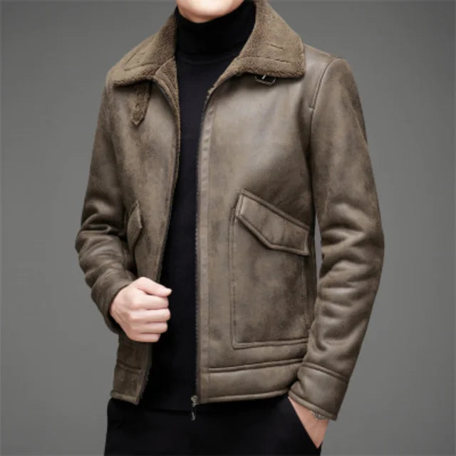 WW | Vegan Leather Jacket with Wool and Hood for Men - Perfect for All Seasons