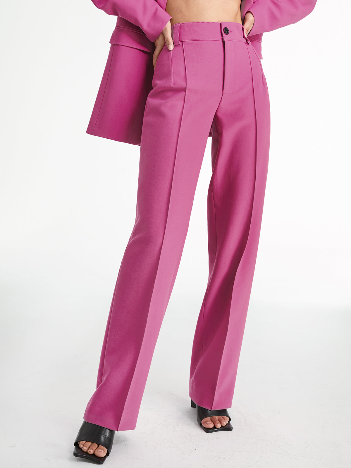 WW | High-Waisted Fabric Trousers for Women