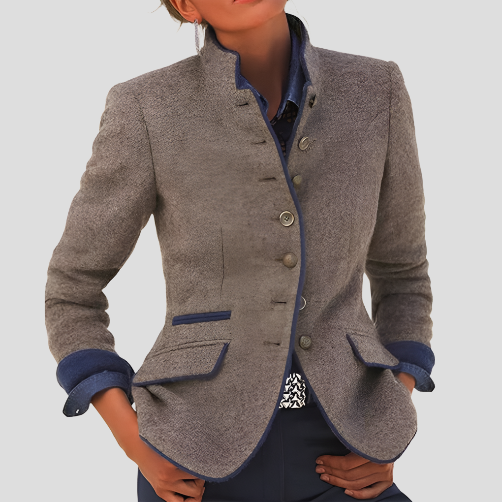 WW | Damen Einfarbige Jacke Lockerer Schnitt