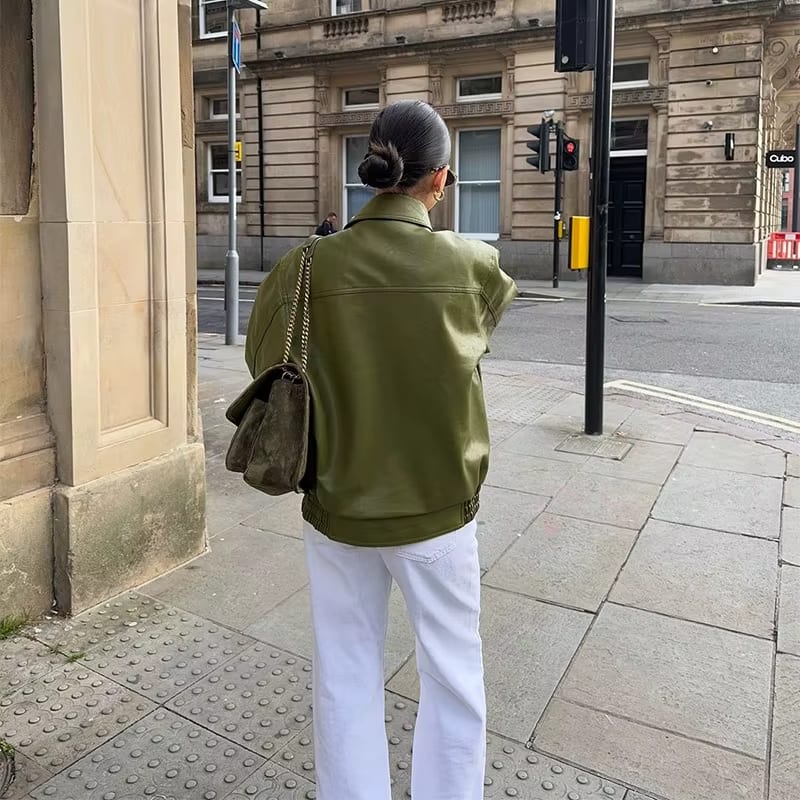 WW | Oversized Jacket with Front Zipper and Flap Pockets