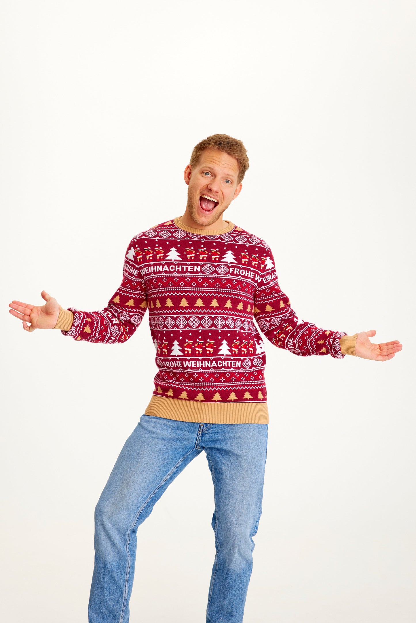 WW | Frohe Weihnachten Weihnachtsstrickpullover - Herren