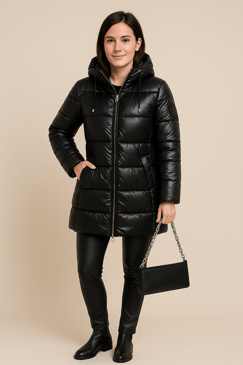 WW | Steppjacke mit weicher Kapuze und tiefen Taschen