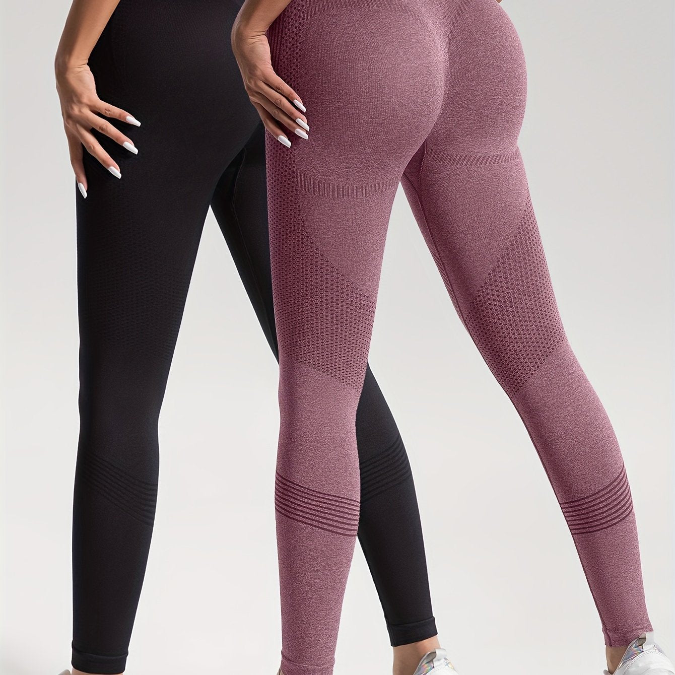WW | Eleganz Set aus 2 Gepunkteten Fitness-Leggings für Stilvolle Workouts