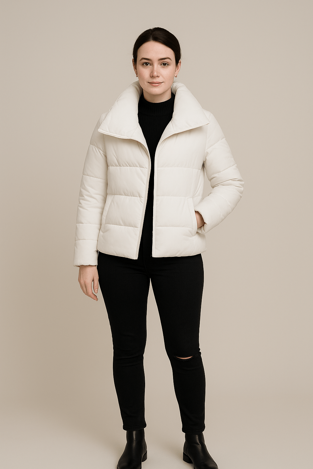 WW | Winter coat with stand-up collar and zipper
