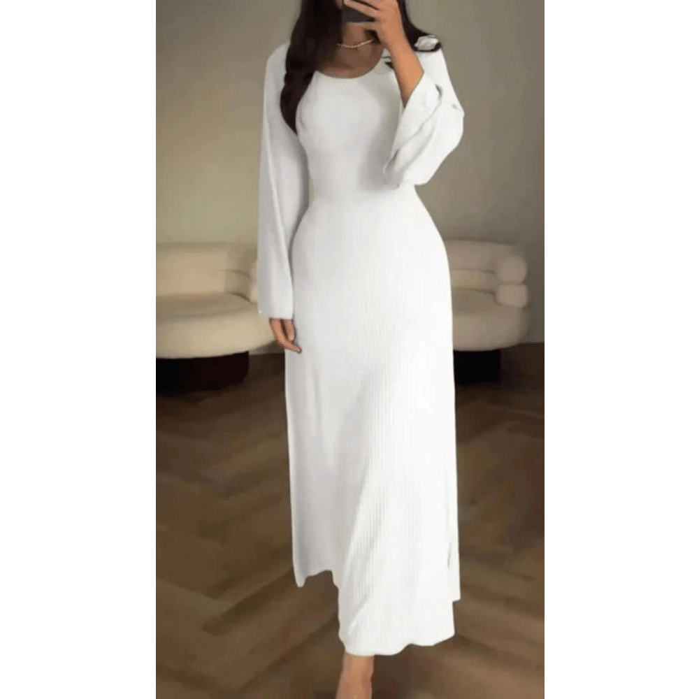 WW - Elegantes langes rundes Rippendress