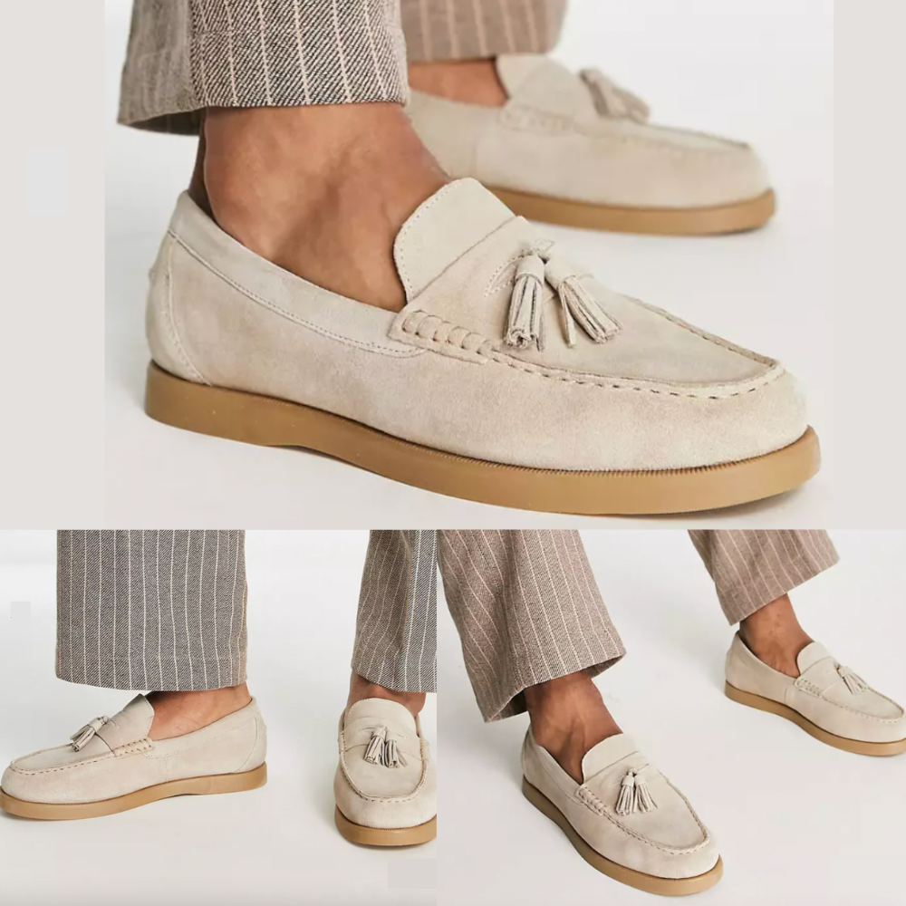 WW | Shoes Slippers Slim Fit Soft Fabric Tassel Detail Slip On Smart Style