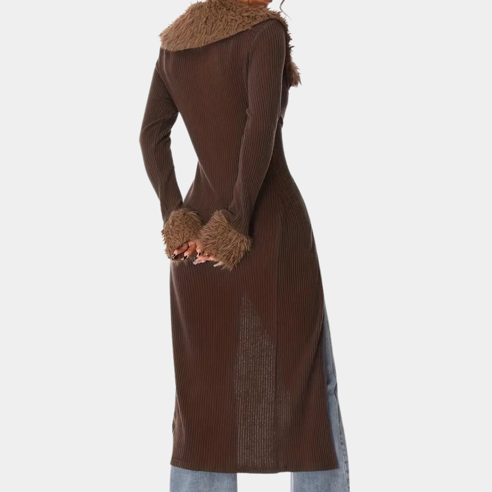 WW | Vest Rippstrick Braun Strickjacke Damenjacke