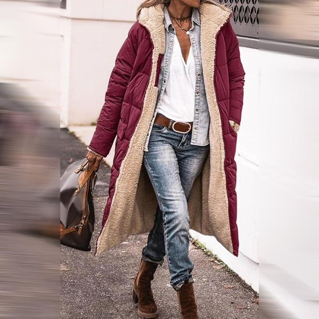 WW | Winterjacke Fleece Gefüttert Kapuze Pufferjacke Übergangsjacke Damen