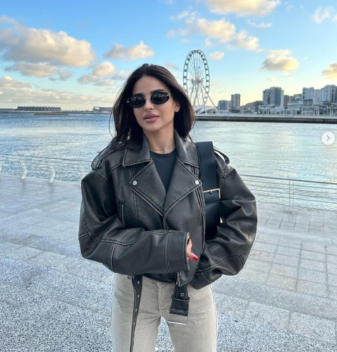 WW | Oversized Faux Leather Jacket for Women