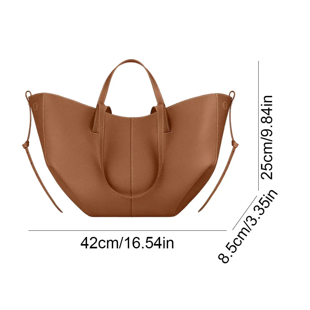 WW | Vintage Faux Leather Shoulder Bag Large Tote Bag