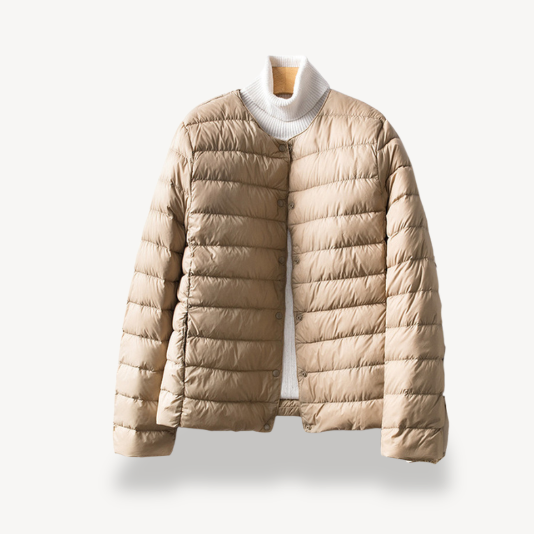 WW | Damen Leichte Winterjacke mit Knopfverschluss und Tailliertem Schnitt