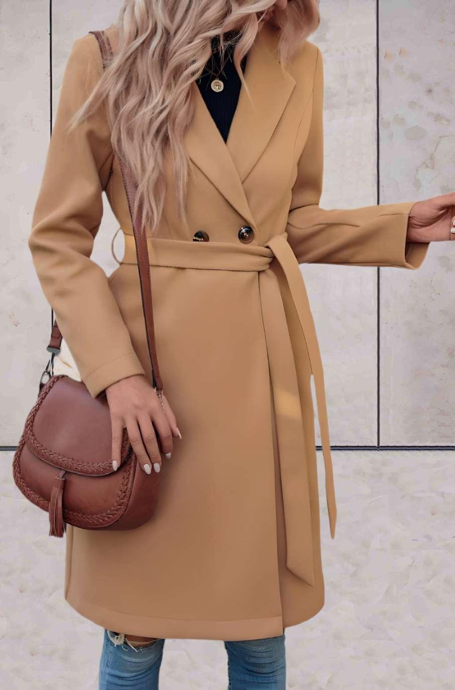 WW | Long elegant coat with button for women