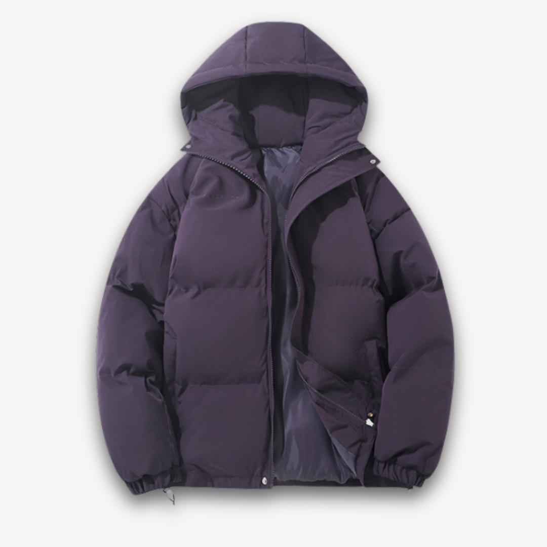 WW | Pufferjacke mit Kapuze für Herren - Warme Winteroberbekleidung für Erwachsene - Leichtes Polyester