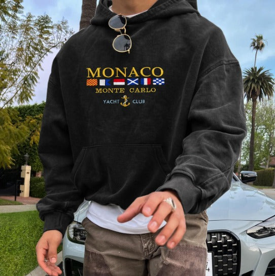 WW | Herren Hoodie aus Baumwollmischung mit luxuriösem Monaco-Design für lässige und schicke Anlässe