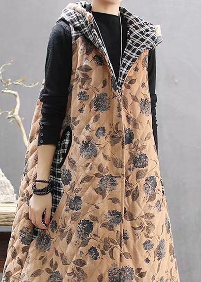 WW | Loose-fitting Coats Yellow Print Hoodless Coat