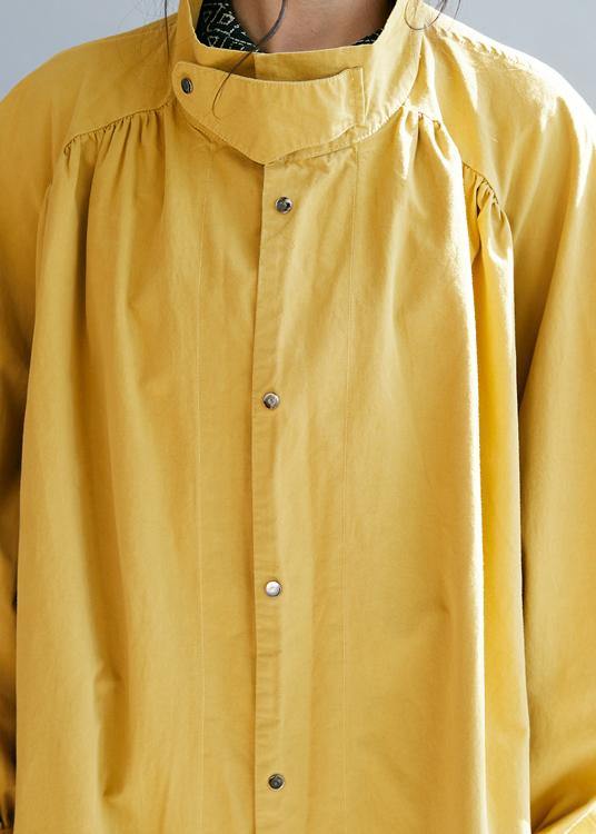 WW | gelbe Damenmäntel locker sitzende Winterjacke Stehkragen Bindegürtel Winteroberbekleidung