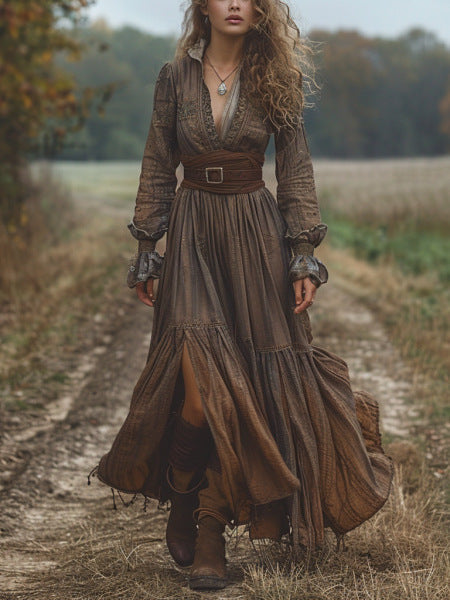 WW | Boho Halb Transparent Chiffon Kleid