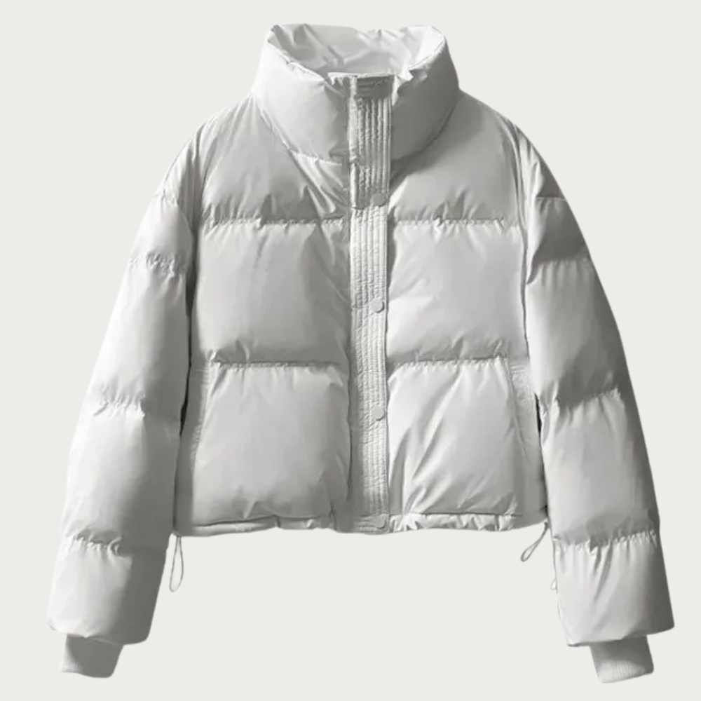 WW | Damen Kurze Pufferjacke mit Hohem Kragen und Isolierender Füllung
