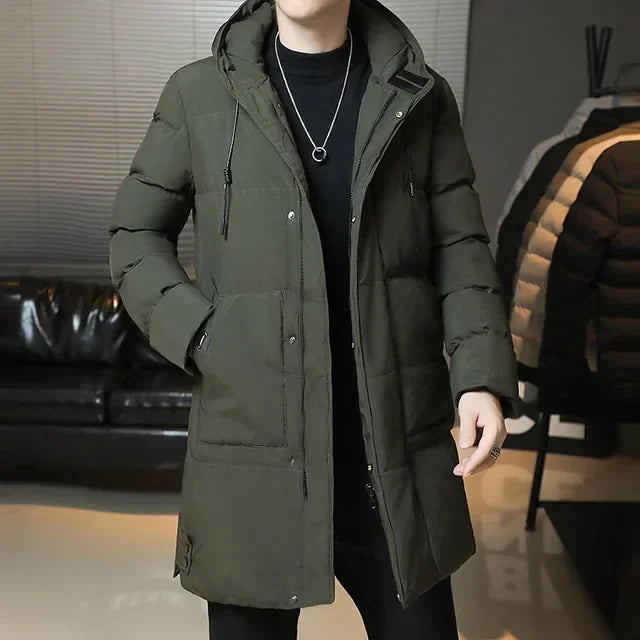 WW | Men's Winter Quilted Jacket with Adjustable Hood and Zipper