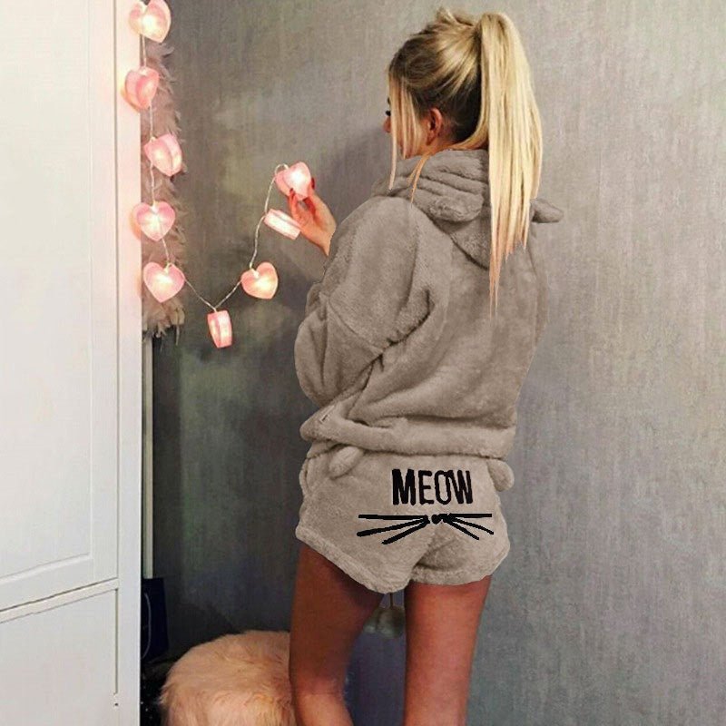 WW | Women's Fleece Hooded Lounge Pyjama Set