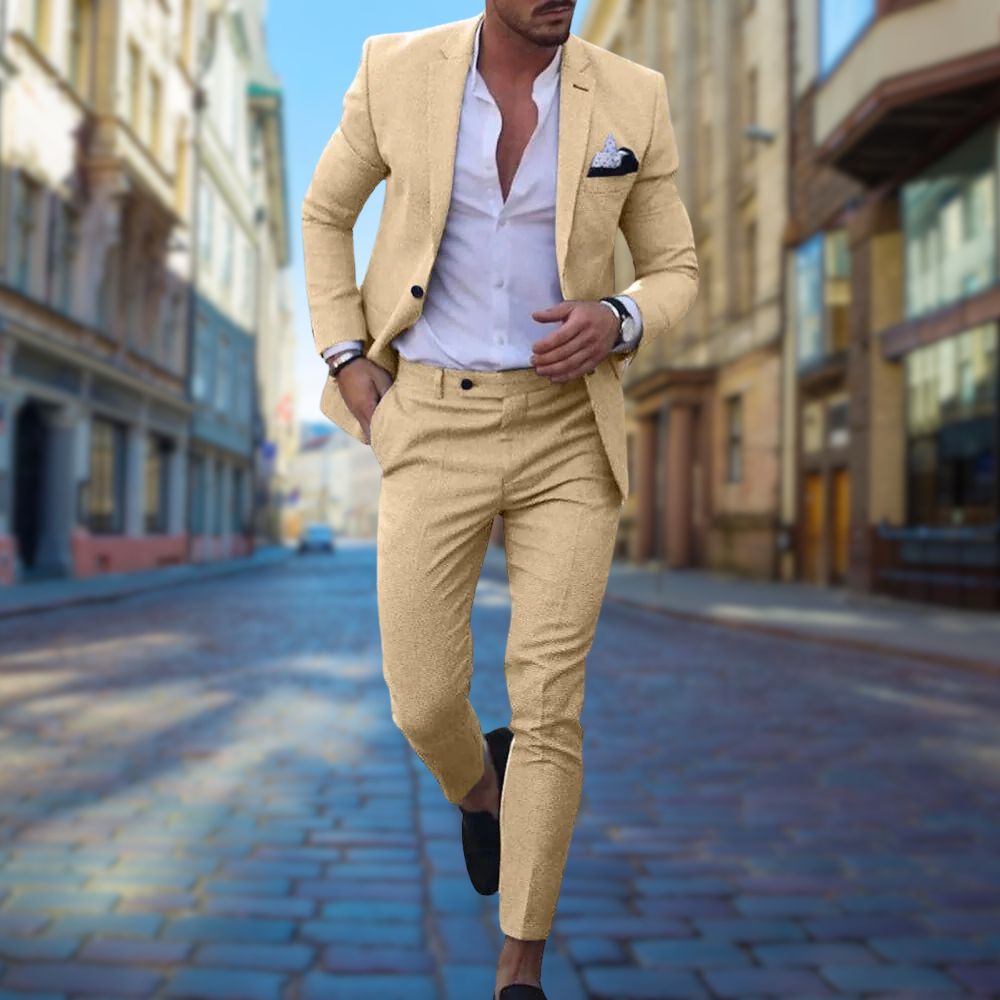 WW | Herren Slim Fit Anzug - 2-teiliges Set mit Sakko & Hose für Business, Hochzeit & besondere Anlässe