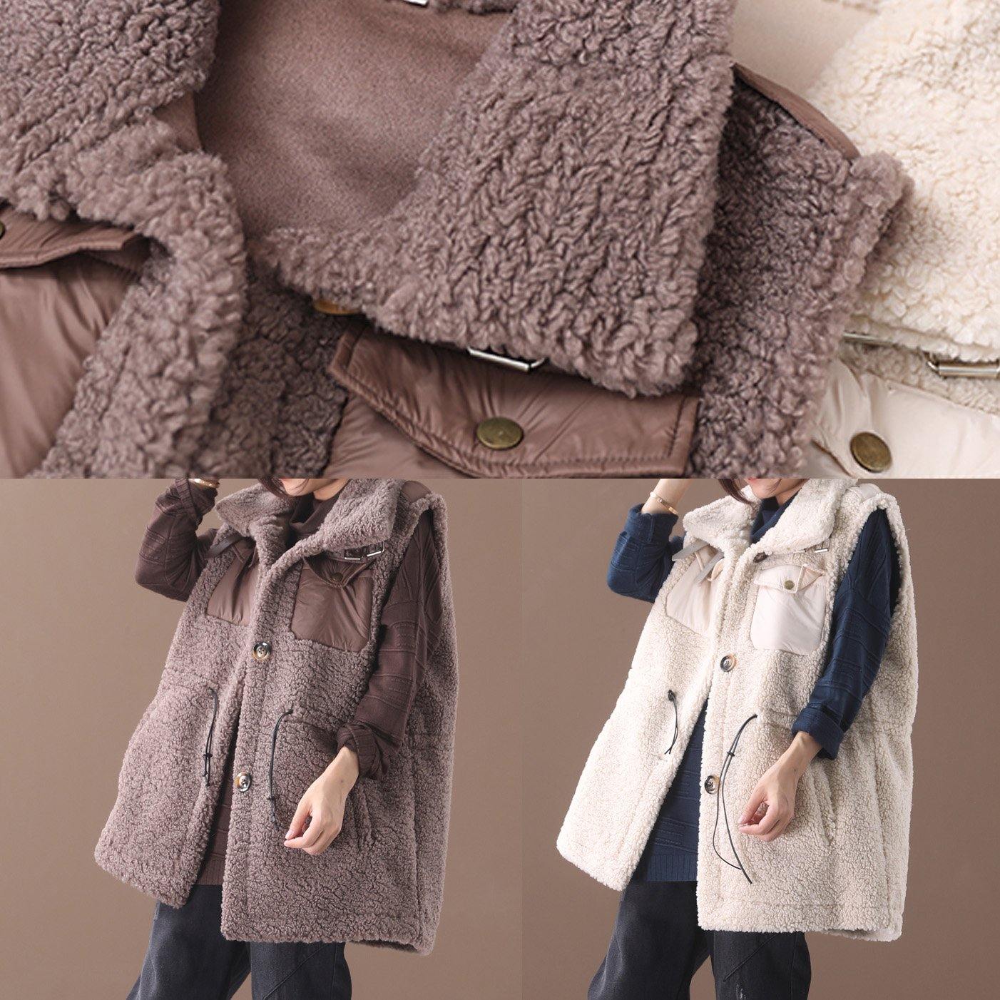 WW | chocolate Plus-Size-Maxi-Mantel Mode-Ideen mit Kordelzug ärmellose Damenmäntel