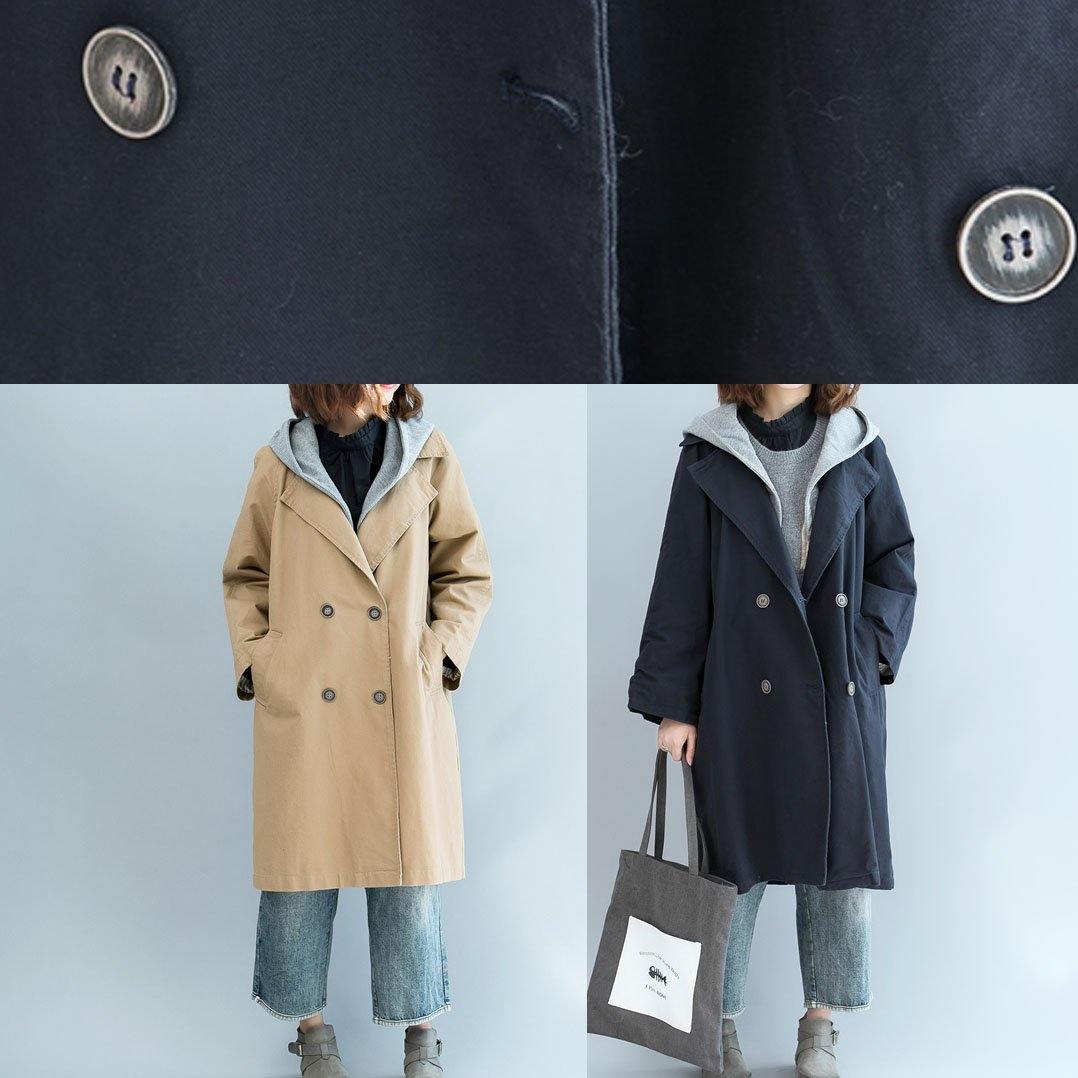 WW | khaki feiner Trenchcoat Ärmel doppelt Brustjacken