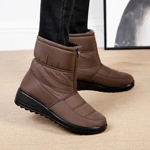 WW | Waterproof Snow Boots With Front Zipper For Women - Ideal for Winter