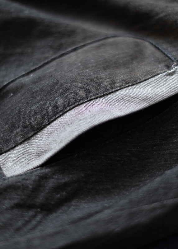 WW | dunkelgraue Denim-Mäntel trendiger Plus-Size Kapuzen-Trenchcoat feiner niedriger hoher Design-Mantel