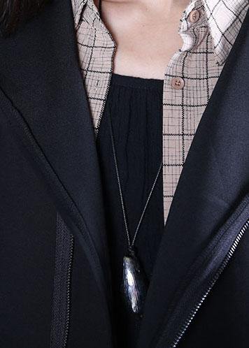 WW | Oversized mid-length black coat with hood Coats