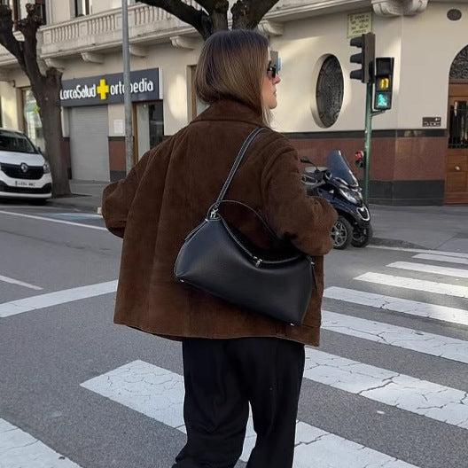 WW | Damen Oversized Teddyjacke mit Knopfschluss