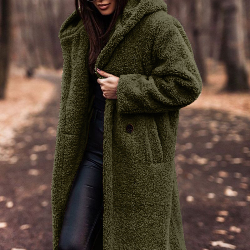 WW | Women's Stylish Long Hooded Jacket Warm Design
