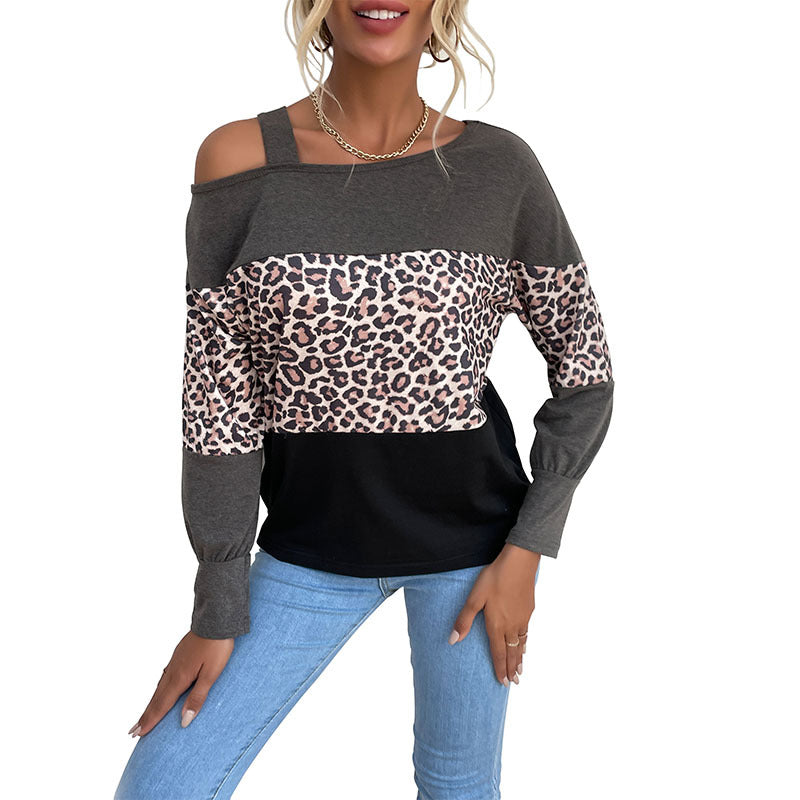 Damen Off-Shoulder Sweatshirt mit tierischem Print und lässigem Schnitt WW