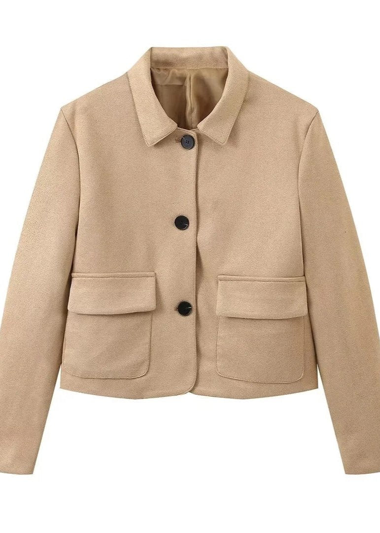WW | Camel Boxy Wolljacke