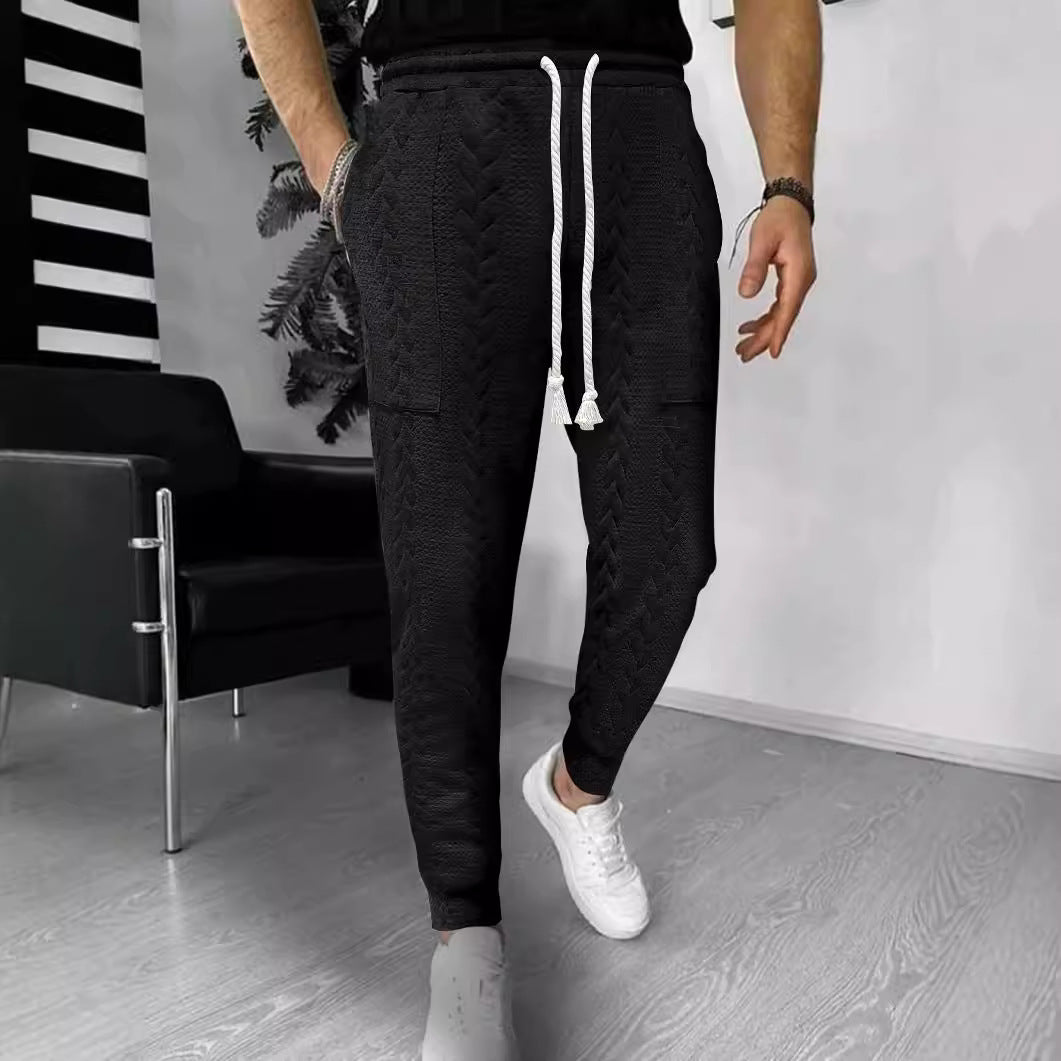 WW | Jogginghosen Lockere Passform Strukturiertes Strickmaterial Kordelzug Taschen