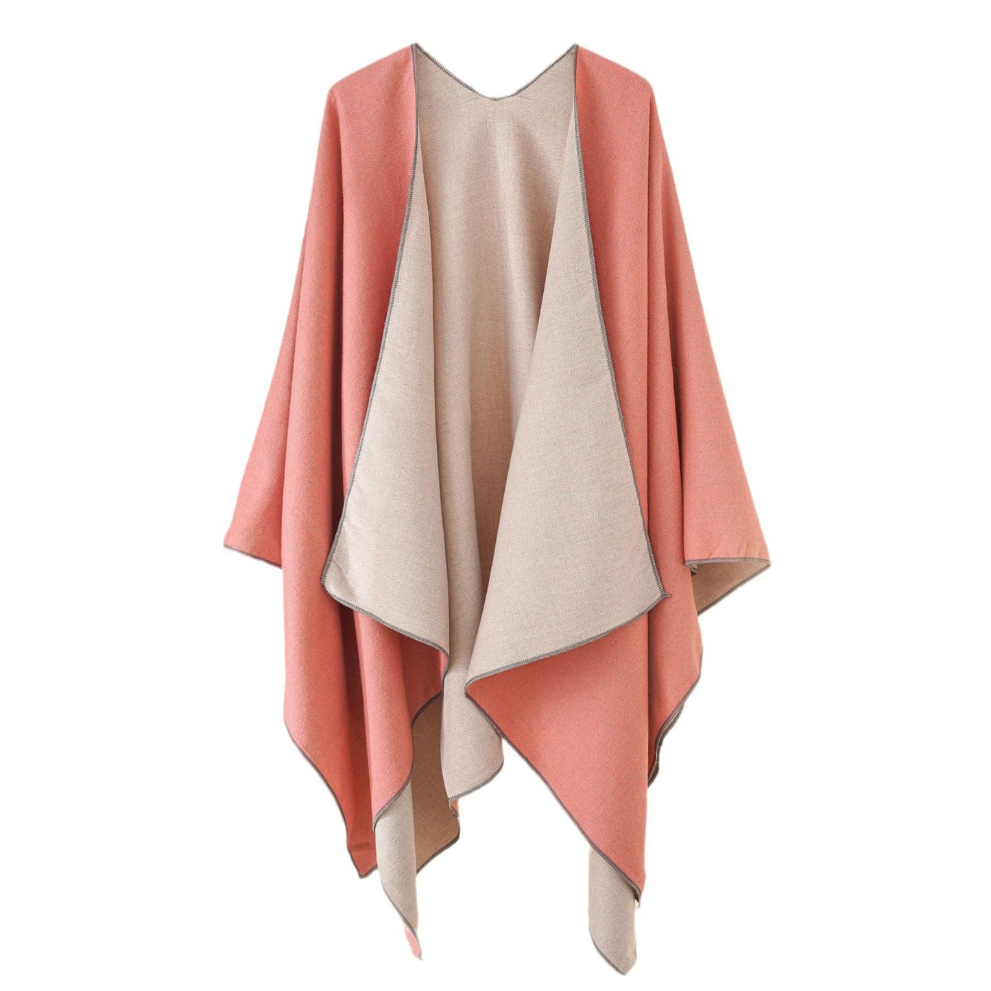 Damen Wohlfühl-Poncho aus weichem Wollmix mit elegantem Schnitt WW