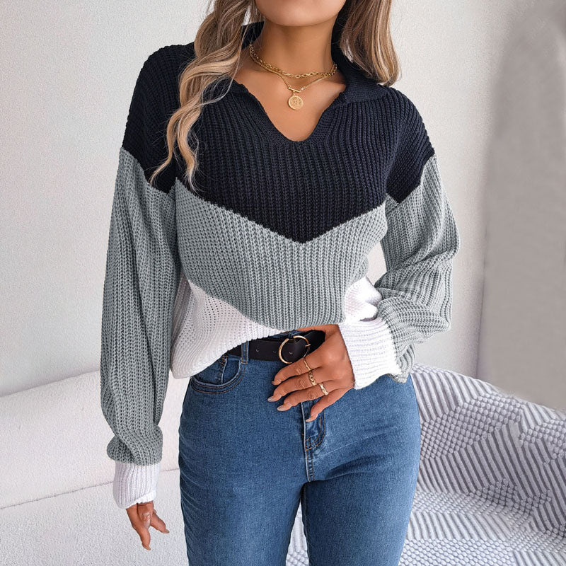 WW | Pullover mit Gestricktem Farbblock für Damen