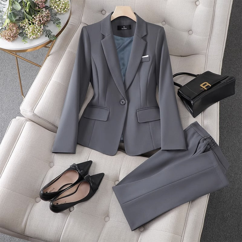 WW | Blazer Satz Taillierte Passform Einreiher Gerade Hose Formelles OutPassform